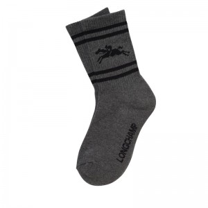 Anthracite - Knit Longchamp Women Socks | AU8582WN