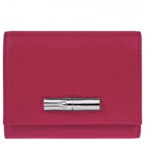 Beetroot - Leather Longchamp Le Roseau Women Wallets | AU7863AH