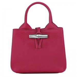 Beetroot - Leather Longchamp Le Roseau XS Women Handbag | AU7296HA