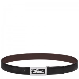 Black/Mocha - Leather Longchamp Delta Box Men Belts | AU9302UZ