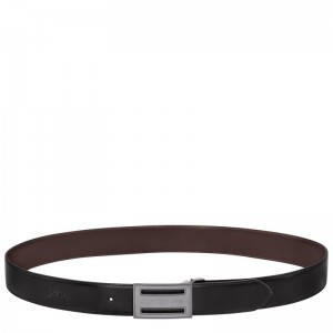 Black/Mocha - Leather Longchamp Delta Box Men Belts | AU9304TC