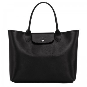 Black - Canvas Longchamp Le Pliage City L Tote Women Handbag | AU7153BE