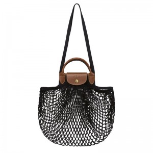 Black - Canvas Longchamp Le Pliage Filet L Mesh Women Handbag | AU7207CT