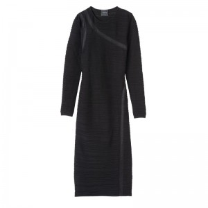 Black - Knit Longchamp Long Women Dress | AU8560XY