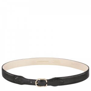 Black - Leather Longchamp 1980 Women Belts | AU8362AH