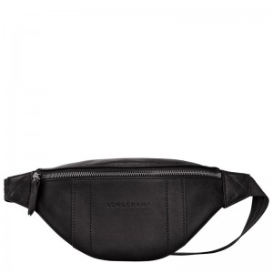 Black - Leather Longchamp 3D S Men Belt Bags | AU8885IL