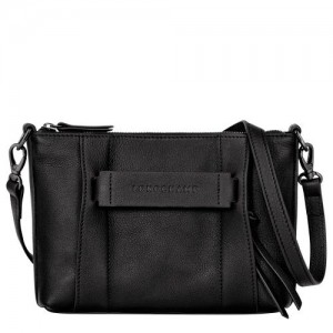 Black - Leather Longchamp 3D S Women Crossbody Bags | AU7497OK