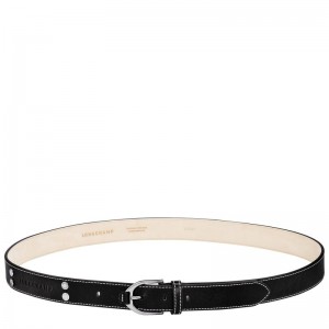 Black - Leather Longchamp 3D Women Belts | AU8373QM