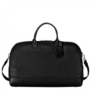 Black - Leather Longchamp Le FoulonnÉ M Men Travel Bags | AU9181BE