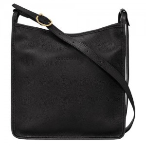 Black - Leather Longchamp Le FoulonnÉ M Women Crossbody Bags | AU7476DF