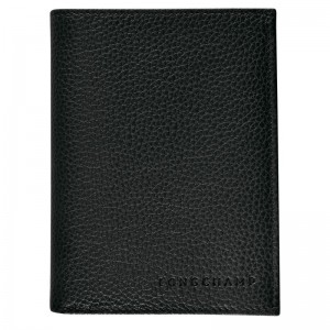 Black - Leather Longchamp Le FoulonnÉ Men Wallets | AU8997QM