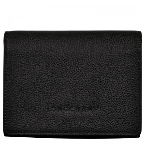 Black - Leather Longchamp Le FoulonnÉ Men Wallets | AU9008SG