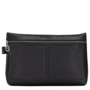 Black - Leather Longchamp Le FoulonnÉ Men Toiletry Bags | AU9258WN