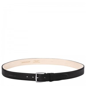 Black - Leather Longchamp Le FoulonnÉ Men Belts | AU9297SG