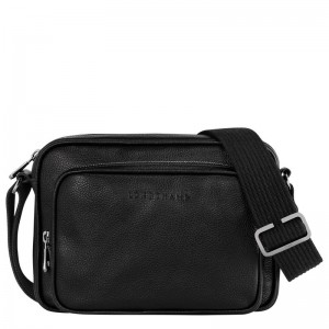 Black - Leather Longchamp Le FoulonnÉ S Camera Men Crossbody Bags | AU8823KO