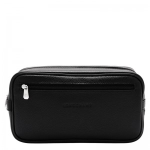 Black - Leather Longchamp Le FoulonnÉ Women Toiletry Bags | AU8202GS