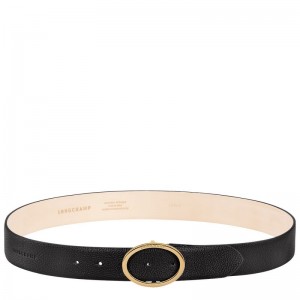 Black - Leather Longchamp Le FoulonnÉ Women Belts | AU8372QM