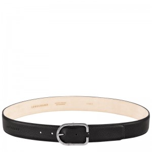 Black - Leather Longchamp Le FoulonnÉ Women Belts | AU8374WN