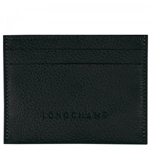 Black - Leather Longchamp Le FoulonnÉ Women Card Holder | AU7906WN