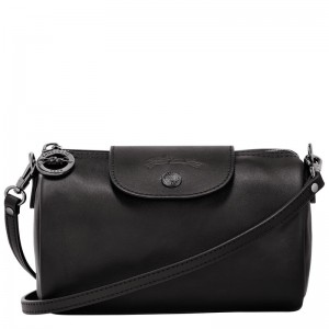 Black - Leather Longchamp Le Pliage Xtra XS Crossbody Women Mini Bags | AU7115PJ