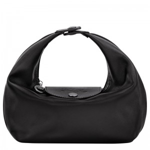 Black - Leather Longchamp Le Pliage Xtra XS Handbag Women Mini Bags | AU7117IL