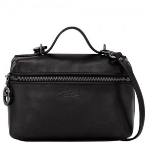 Black - Leather Longchamp Le Pliage Xtra XS Vanity Women Mini Bags | AU7144ZU