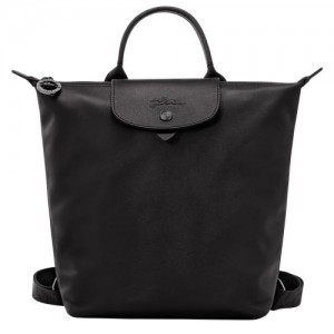 Black - Leather Longchamp Le Pliage Xtra S Men Backpacks | AU8860ZU