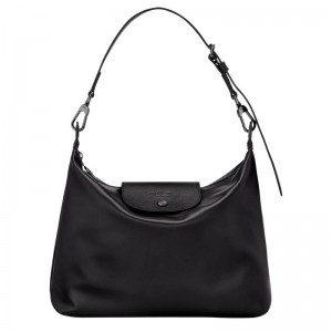 Black - Leather Longchamp Le Pliage Xtra M Hobo Women Shoulder Bags | AU7523KO