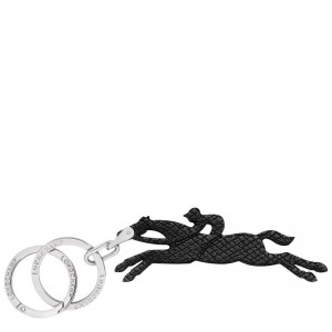 Black - Leather Longchamp Le Pliages Men Key Rings | AU9392XY