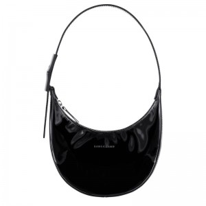 Black - Leather Longchamp Le Roseau Essential S Hobo Women Shoulder Bags | AU7538EB