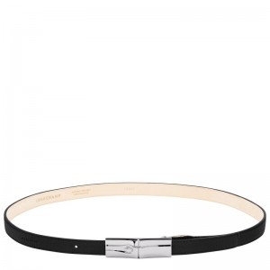 Black - Leather Longchamp Le Roseau Women Belts | AU8386FD