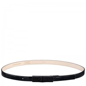 Black - Leather Longchamp Le Roseau Women Belts | AU8387GS