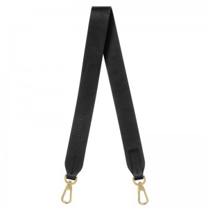 Black - Leather Longchamp Shoulder strap Women Shoulder Straps | AU8393XY