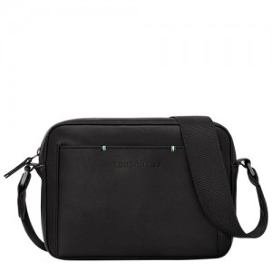 Black - Leather Longchamp sur Seine Camera Men Crossbody Bags | AU8827FD