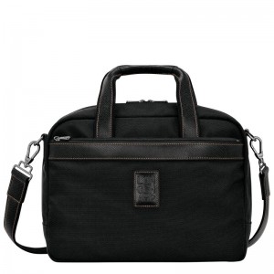 Black - Recycled canvas Longchamp Boxford S Men Travel Bags | AU9166FD