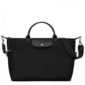 Black - Recycled canvas Longchamp Le Pliage Energy XL Women Handbag | AU7170UZ