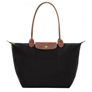 Black - Recycled canvas Longchamp Le Pliage Original L Tote Women Shoulder Bags | AU7600IL