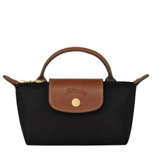 Black - Recycled canvas Longchamp Le Pliage Original with handle Women Pouches | AU7950UZ