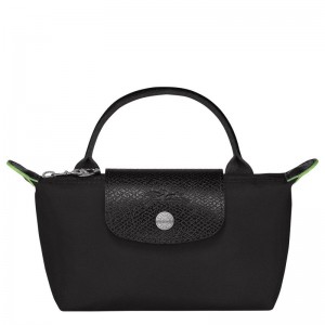 Black - Recycled canvas Longchamp Le Pliage Green with handle Women Pouches | AU7957QM