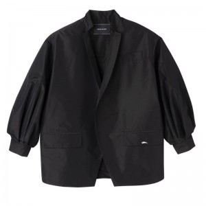 Black - Technical taffeta Longchamp Kimono Women Jackets | AU8537OK