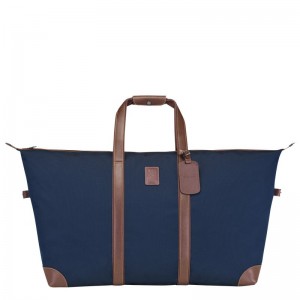 Blue - Recycled canvas Longchamp Boxford L Women Travel Bags | AU8082CT