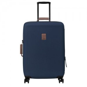 Blue - Recycled canvas Longchamp Boxford L Women Suitcases | AU8159YX