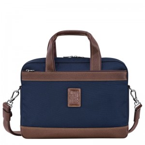 Blue - Recycled canvas Longchamp Boxford S Men Briefcase | AU8768XY