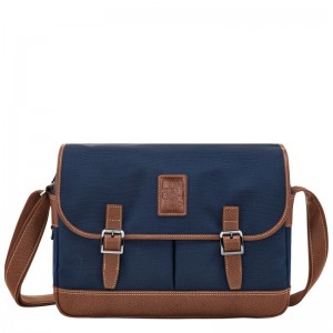 Blue - Recycled canvas Longchamp Boxford L Men Crossbody Bags | AU8808ZU