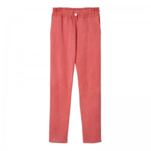 Blush - Leather Longchamp Leather straight Women Pants | AU8713BE