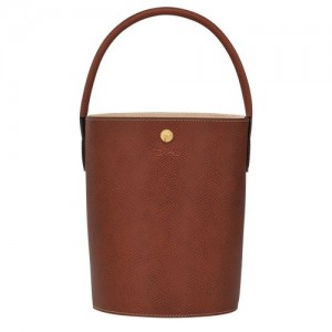 Brown - Leather Longchamp Épure S Bucket Women Handbag | AU7372DF