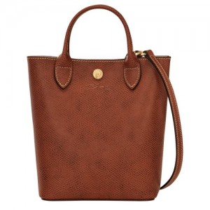 Brown - Leather Longchamp Épure XS Tote Women Mini Bags | AU7140HA