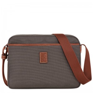 Brown - Recycled canvas Longchamp Boxford M Camera Men Crossbody Bags | AU8822LI