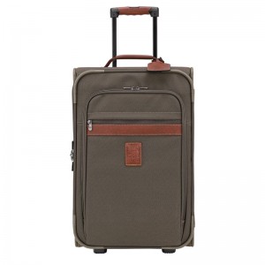 Brown - Recycled canvas Longchamp Boxford M Men Suitcases | AU9234VR