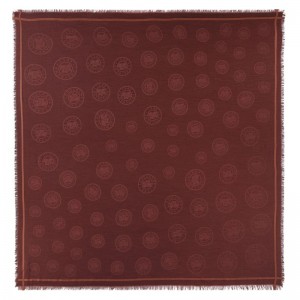 Burgundy - Cotton blend Longchamp La MÉdaille Shawl Women Stoles | AU8329OK